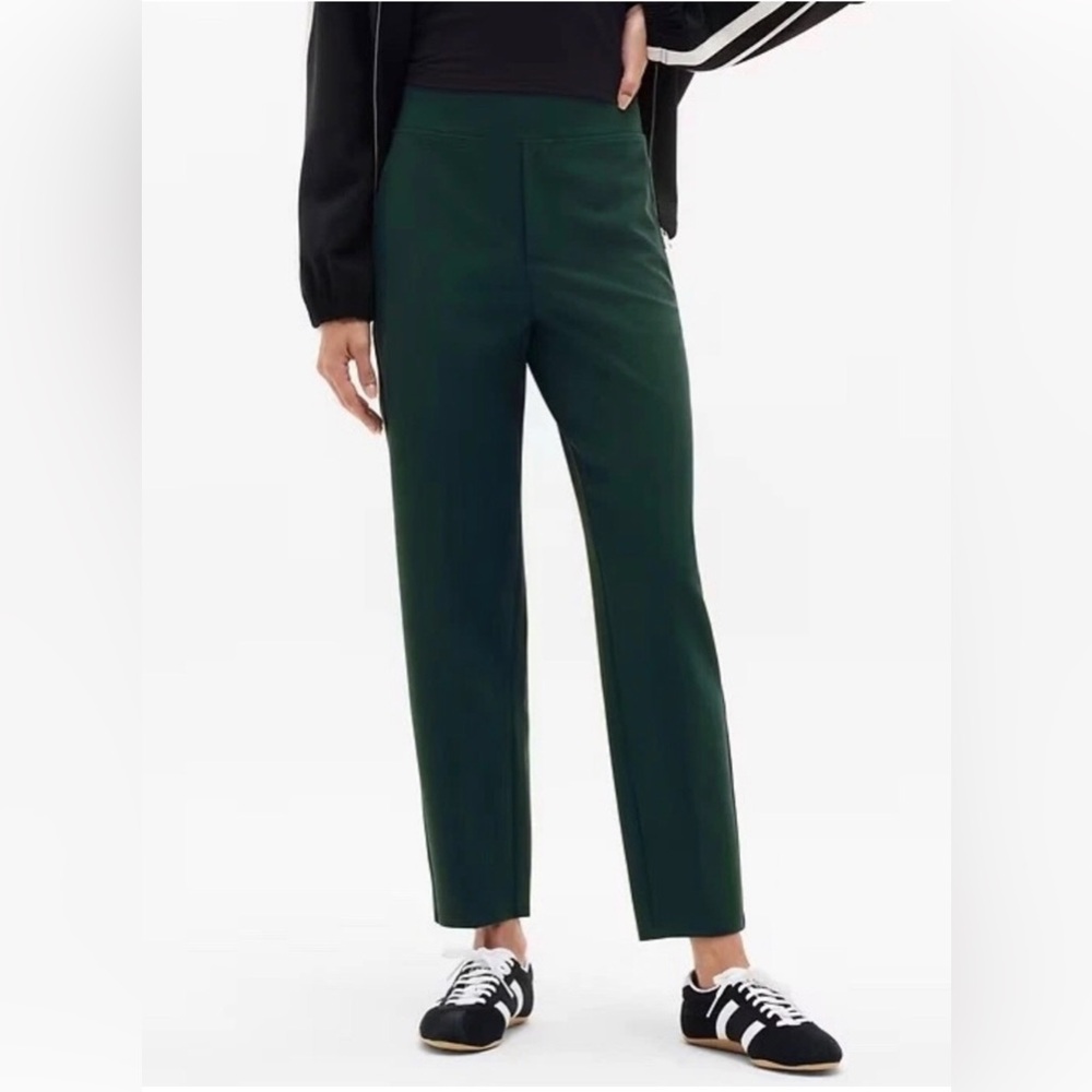 Athleta 8 Endless High Rise Pant Pine Green Size Zip Travel Work Comfort 2025